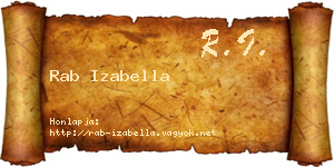Rab Izabella névjegykártya